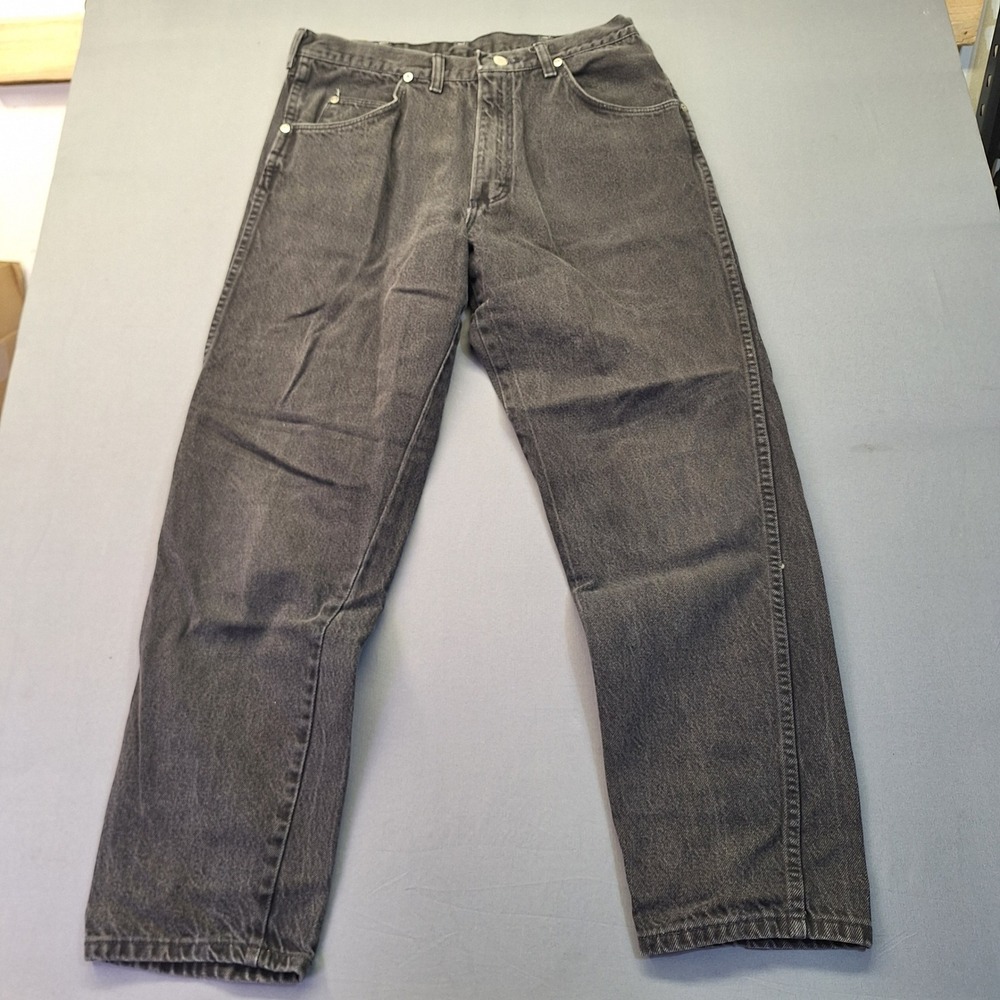 Wrangler Authentic Jeans Mens 36x30 Faded Black Straight Leg Denim Made in USA